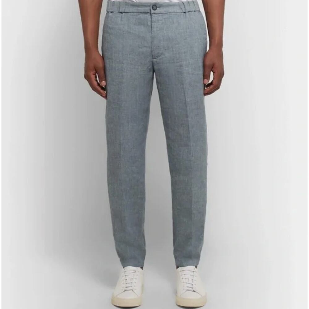 Club Monaco Lex Linen Jogger Pants Heather Grey Elastic Waist Mens Size S